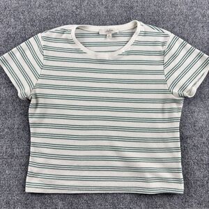 Atelier By Kirious Shirt Womens XL US XL White Green Stripe Waffle
